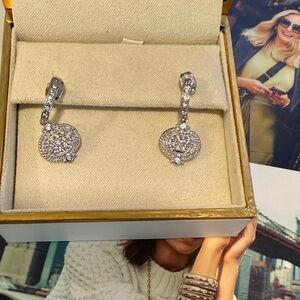 Freida rothman Sparkling Silver dangle drop Earrings